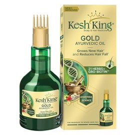 Kesh King Aceite ayurvédico para el cabello, aceite de hierbas con bhringraj y amla, mejora el crecimiento del cabello, reduce la caída del cabello, nutre el cuero cabelludo, proporciona cabello largo y grueso, 10.14 onzas líquidas