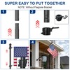 SCWN 5FT Black Flag Pole for Outside House, Ball-Bearing Anti-Wrap