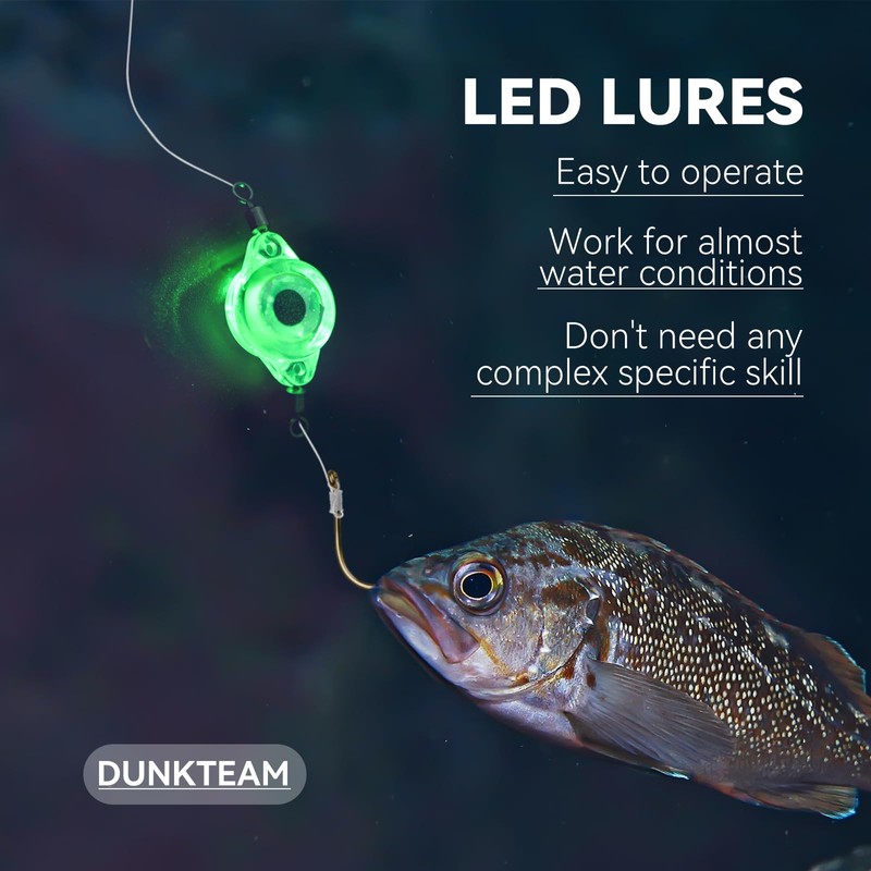 DunkTeam Deep Sea Fishing Lures Underwater Fishing Light Deep Drop