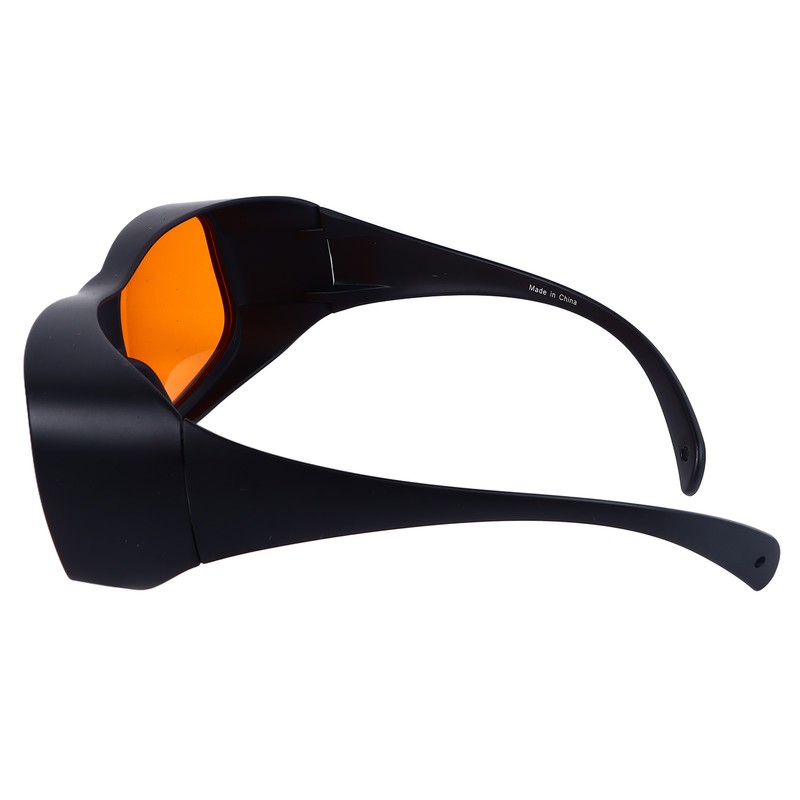Safety Goggles 190 to 490nm Black Frame Orange Lens OD5