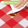 Smiry Rectangle Table Cloth, Waterproof Vinyl Tablecloth with Flannel Backing,