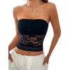 Milumia Women Lace Sheer Tube Top Strapless Scallop Hem Y2k