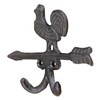 Macosa CE6Y4561 Wall Hook Rooster Brown Metal 12 cm Coat
