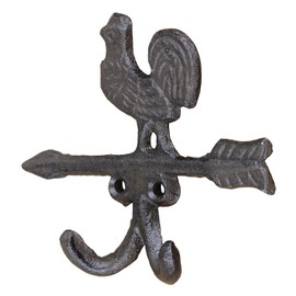 Macosa CE6Y4561 Wall Hook Rooster Brown Metal 12 cm Coat Hooks Wall Decoration Hooks Coat Hooks Coat Hooks Metal Hooks Wall Coat Rack