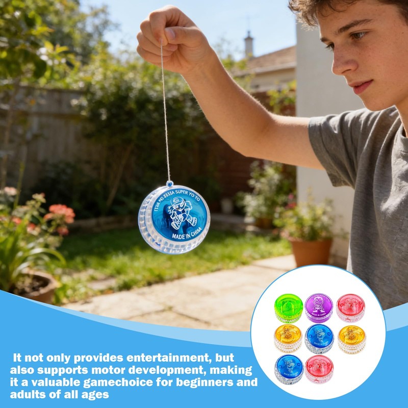 8 pezzi JoJo per bambini e adulti, LED luminosi JoJo