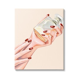 Stupell Industries Chic Red Nail Polish Holding Perfume Bottle, Design by Ziwei Li