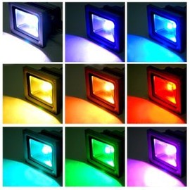 SUSAY 10W LED RGB 900LM 16 Color Changing Waterproof Spotlight Flood Light Garden Lamp Floodlight Outdoor Indoor w/IR Remote Control + AC Adaptor New (with EPISTAR led chip)