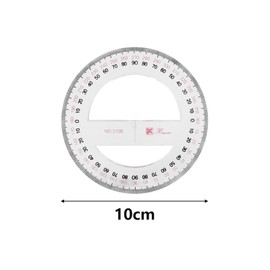 Round Protractor 360 Degree Plastic Measuring Tools Maths Organic Semicircle Protractor Drawing Template Design Tool Ruler 10cm Pack of 2