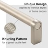 ASKANO Brushed Nickel Cabinet Pulls, 6-1/4 Inch Hole Centers, Knurled