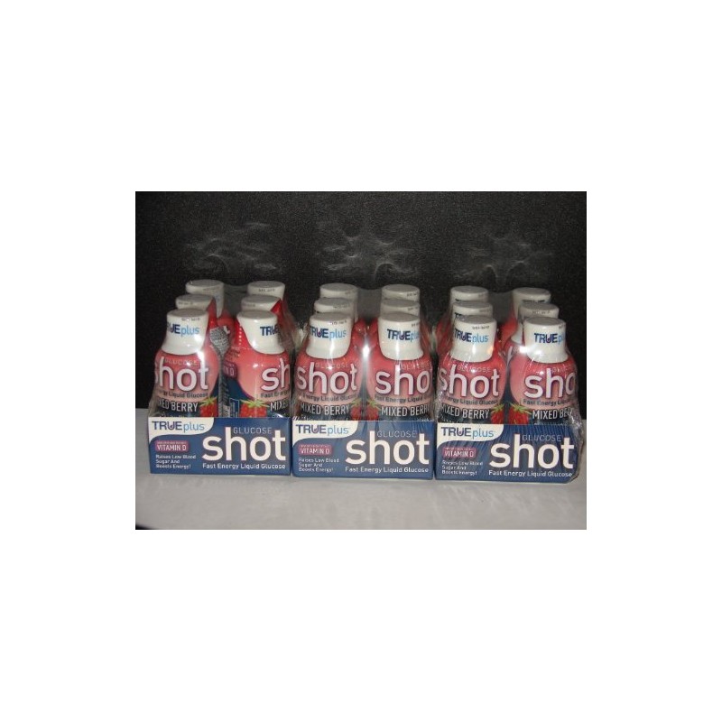 True Plus Glucose Liquid Shots Mixed Berry Flavor 2oz -