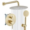 gotonovo 10 Inch Round Rain Shower System Wall Mounted Bathroom