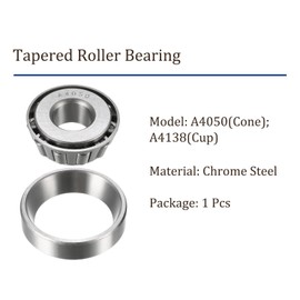 Kozelo 1pcs A4050/A4138 Tapered Roller Bearing - [0.5 Inch x 1.3775 Inch x 0.433 Inch] Chrome Steel Bearing Cone and Cup Set for Conveyor System Use