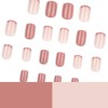 24Pcs Press on Nails Short Square LINMEIZAI Fake Nails Press