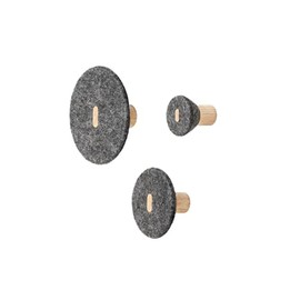 Blomus 66015 Wall Hooks, Set of 3 Wall Hooks, Dark Grey Melange, One Size