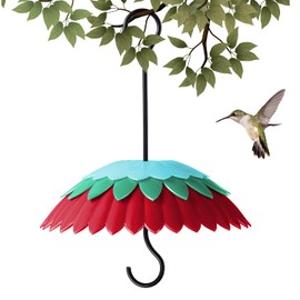 8" Bird Feeder Dome with Ant Moat, Skaithee 8" Bird Feeder Baffle with Ant Guard & Shepherd Hooks, Attract Hummingbirds & Anti Sun/Rain/Snow/Ants (Red 8 inches 20cm)