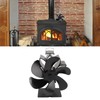 6 Blade Stove Eco Fan Black High Temperature Resistant Self
