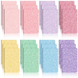 Yexiya 24 Pack Glitter Notebooks Bulk 8.3x5.5 Inch Glitter Lined Paper Journals Pack, 60 Pages 30 Sheets A5 Size Travel Writing Notebooks for Teens Women Writing Note Taking Office Gifts