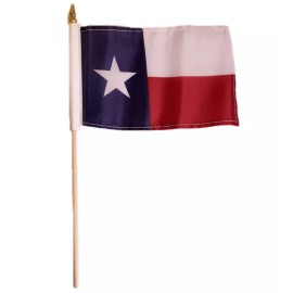 TRADEWINDS State of Texas 4"x6" Flag Desk Set Table Wooden Stick Staff