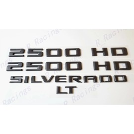 GM Auto Matte Black Doors 2500HD Tailgate Silverado LT Emblems 2019-2023 Silverado 2500