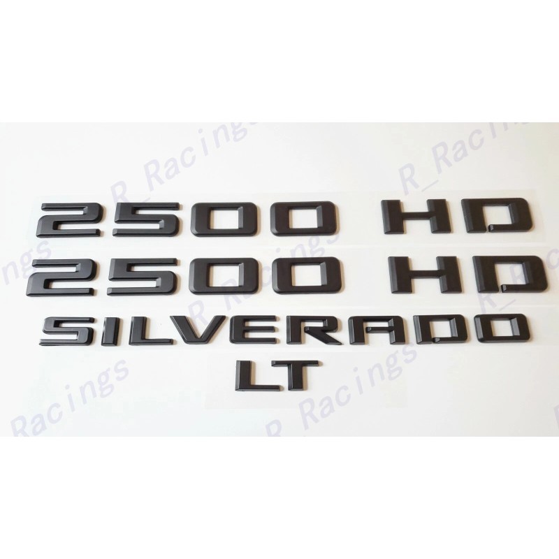 GM Auto Matte Black Doors 2500HD Tailgate Silverado LT Emblems