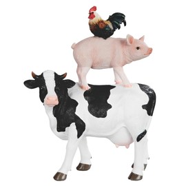 ICE ARMOR 11" H Cow, Pig & Hen Standing Figurine Statue Sculpture Ornament Decoration Home/Room Decor Ideas for Housewarming, Holidays and Birthdays Great Collectible