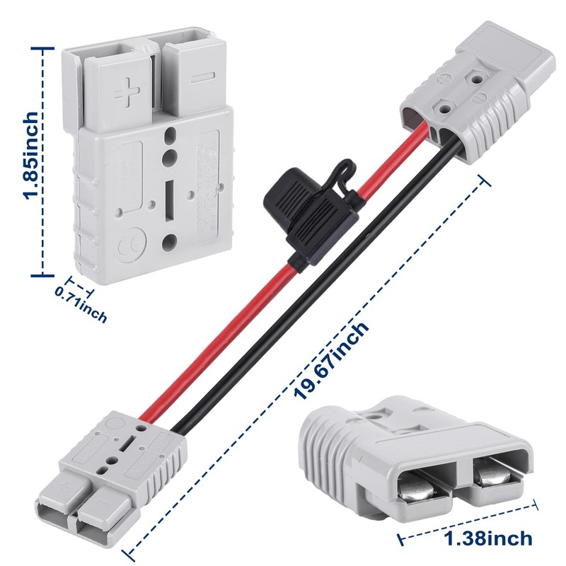 GFFG 600V Battery Quick Connector, Dual Anderson Plug Cable with