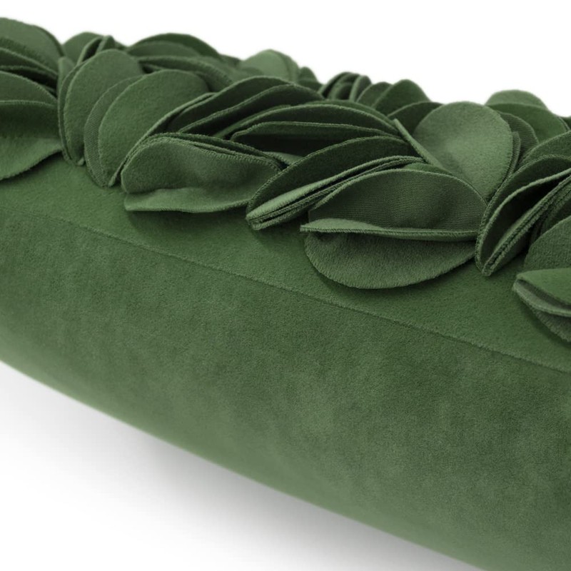 KingRose Handmade 3D Floral Decorative Throw Pillow Case Solid Wool
