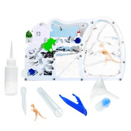 EXBEPE - Castillo de granja de hormigas de arena grande, hábitat de hormigas con excavación de dinosaurios para estudiar el comportamiento del ecosistema de colonias de hormigas, regalo educativo para niños