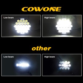 COWONE 5D 5-3/4 5.75" LED Headlight for LED Projector Headlights Compatible with Sportster Iron 883 Street BOB Low Rider Super Wide Headlamp Driving Lights Black