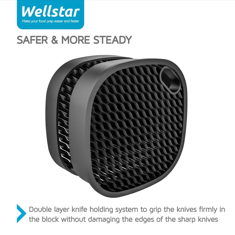 WELLSTAR Universal Knife Block Holder, Stainless Steel Knife Stand Without