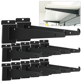 12 Pack Slatwall Knife Shelf Brackets 14 inch, Heavy Duty Slatwall Shelf Bracket Bulk Floating Metal Slatwall Accessories with Lip for Shelving Display Garage,Market and Home Mounting Supplies