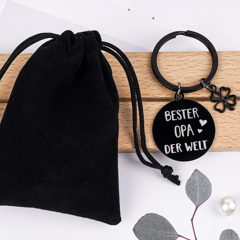 Tasoraor Best Grandpa Gift Keyring – Double-Sided Engraving Key Ring