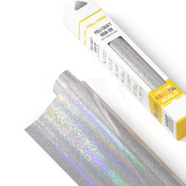 Poli-Flex® STARFLEX - Heat Transfer Vinyl (HTV) - 12 in x 36 in Holographic Iron-On Foil with Star Effect - Easy to Cut & Weed for DIY Shirts - Silver