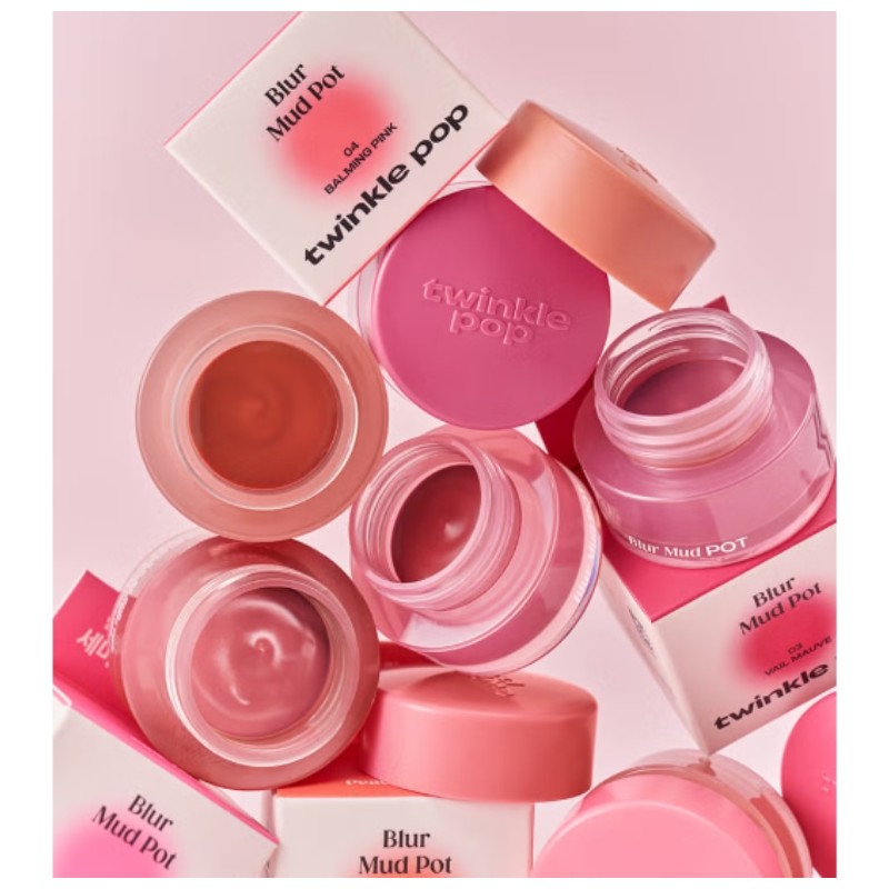 TWINKLE POP BY CLIO Blur Mud Pot 3.6g, Color:Barming Pink