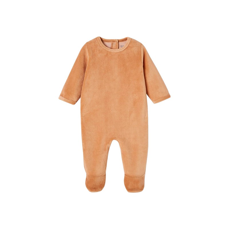 Vertbaudet VERTBAUDET3-Pack Baby Velvet Romper Basic Oeko-Tex, camel