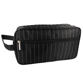 PARSA Beauty Toiletry Bag / Cosmetic Bag Black - Toiletry Bag for Men and Women for Cosmetic Storage, stripes, Toiletry bag