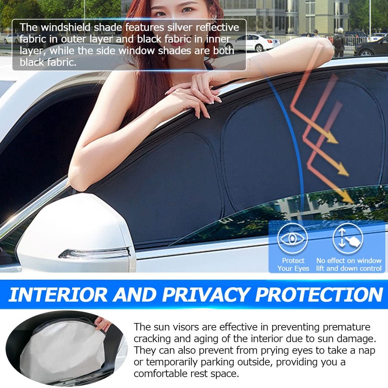 Karltys Windshield Sun Shade for 2018-2024 Chevy Equinox, 3-Pack Front