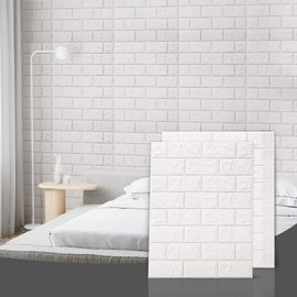 Art3d 30 Pcs 3D Foam Brick Wall Panels, White