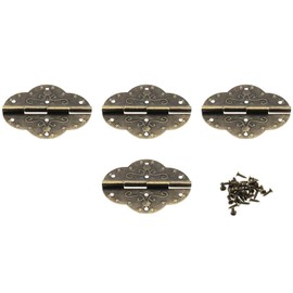 Oval Antique Hinges, LBTODH 4 pcs Retro Style Antique Bronze Decorative Hinges,for Wooden Jewelry Box Case/Cabinet/Drawer Toolcase(70 x 54 mm)
