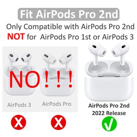 IiEXCEL 4 Pairs Anti Slip Kit Compatible with AirPods Pro 2, Silicone Sport Ear Hooks and 360° Rotation Adjustable Length Outdoor Earhooks Grip Ear Tips Wing Buds Holder for AirPod Pro 2nd - 4X1