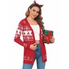 Crewhpo Christmas Cardigan, Women's Christmas Jacket for Women, Reindeer Pattern,