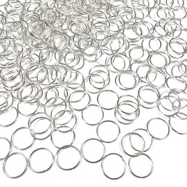 TOAOB 1000pcs Open Jump Rings Silver Tone Jewellery Findings Jewelry Connector Rings 8mm for Jewelry Making