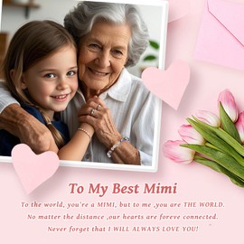 ERNTRNL Mimi Gifts - Grandma Grandmother Bracelet, Best Mimi Ever Gifts for Mothers Day, Birthday Christmas,Valentines Day for Grandma Grandmother Mom Mother Women (MIMI)