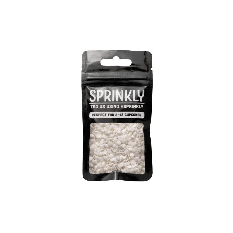 SPRINKLY - Natural Sugar Confetti (Vegan) - White - 25g