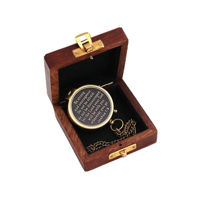 Be Strong And Courageous, Joshua 1:9, Solid Brass Directional Engraved