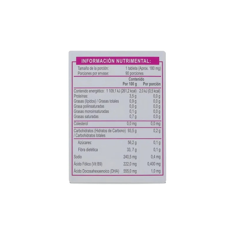 Vitafole Ácido Fólico Dha, 90 Tabs De 180 Mg Cu,
