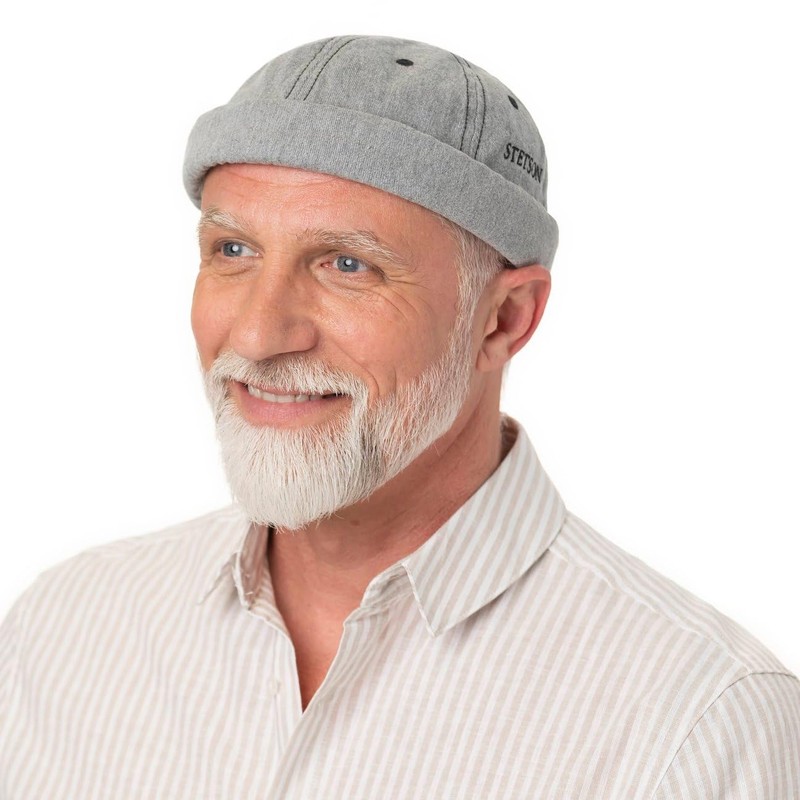 Stetson Cotton Melange Men's Docker Hat Summer Winter Light Grey