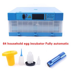 64 Eggs Incubator Full Automatic Hatch Incubator Chicken Duck Egg Household Incubator Box 110V/12V 80W 19"X19"X9.3"