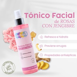 Vemare Cosmetics Tónico Facial Rosas Y Jengibre Refrescante 250 ml