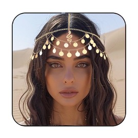 Fashband Gold Sequin Tassel Headband Festival Costume Party Headwear Hair Accessories for Women, /, No Gemstone